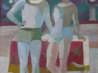 Aquiles Badi - Argentina 1894 - 1976 - Los Georges - tempera - 36 x 24 cms - 1957